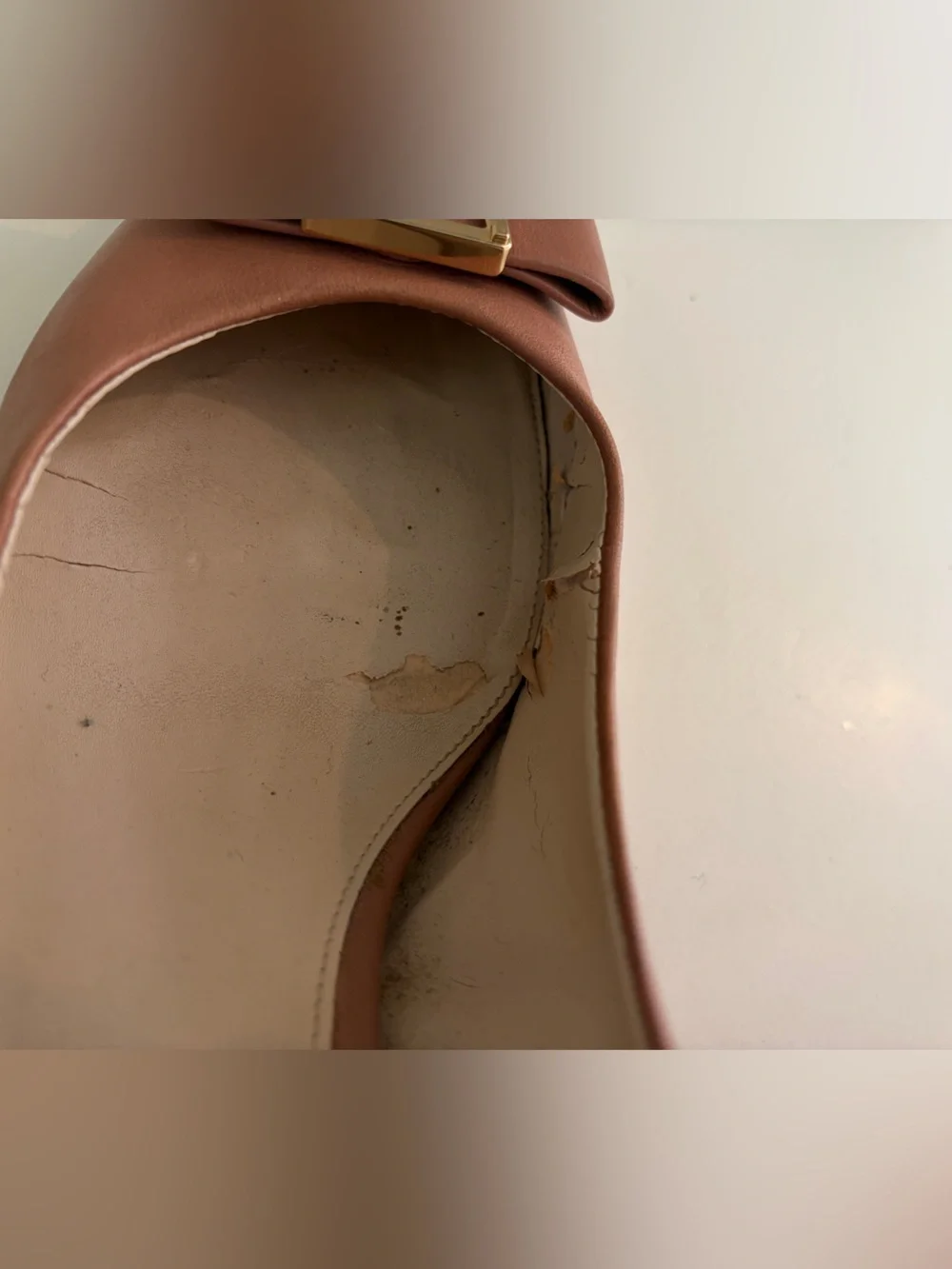 Cole Haan Women Emory Leather Tan Round-Toe Block-Heel Pump Buckle Bow - Size 11